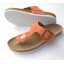 Orange Flip-flop Nubuck Leather Corkwood Sandals