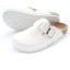 Solid-White Full-head PU Leather Corkwood Sandals