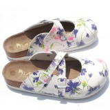 Wholesale - Orchids Printing Full-head PU Leather Corkwood Sandals 