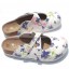 Orchids Printing Full-head PU Leather Corkwood Sandals 