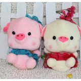 Wholesale - Pig in Dress Plush Toys Stuffed Animals Set 2Pcs 18cm/7Inch Tall