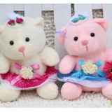 Wholesale - Wedding Bear Plush Toys Stuffed Animals Set 3Pcs 18cm/7Inch Tall