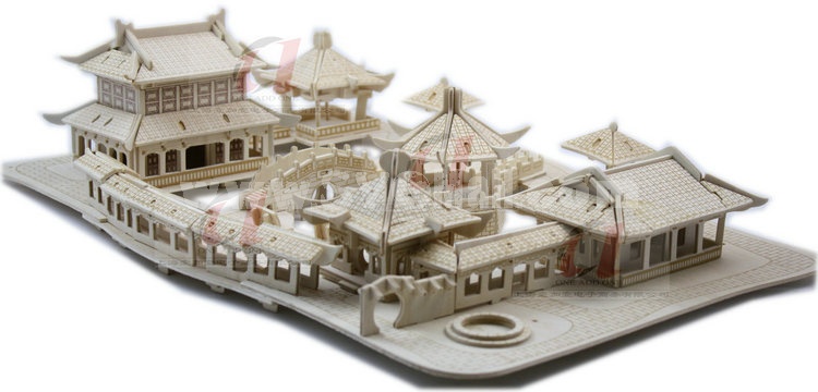 Creative DIY 3D Wooden Jigsaw Puzzle Model - Chinese Garden