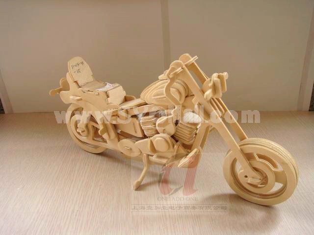 Creative DIY 3D Wooden Jigsaw Puzzle Model - Harley Motorcycle