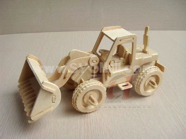 Creative DIY 3D Wooden Jigsaw Puzzle Model - Bulldozer
