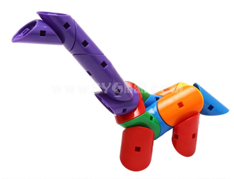 60 pcs Plastic Inserting Building Block Educational Toy Children's Gift