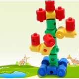 Wholesale - Small Cylindrical Plastic Building Blocks Toy