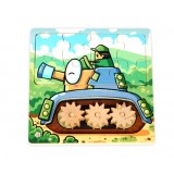 Wholesale - Sunflower/Tank Wooden Puzzle  Jigsaw  with Gears