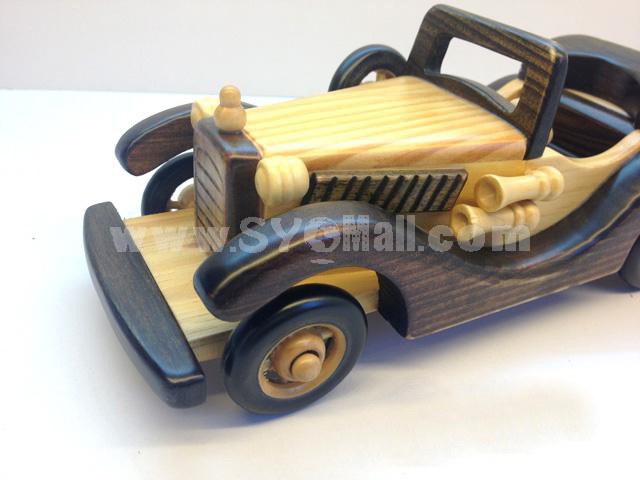 Handmade Wooden Decorative Home Accessory Vintage Car Model 