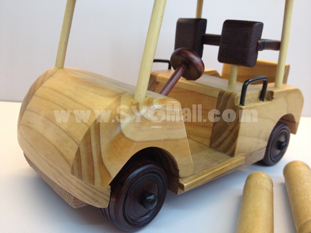Handmade Wooden Decorative Home Accessory Vintage Club Car Model 