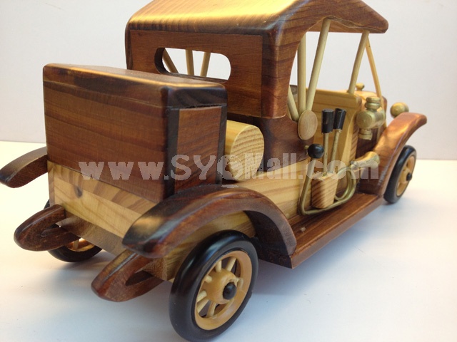 Handmade Wooden Decorative Home Accessory Vintage Car Model 
