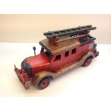 Wholesale - Handmade Wooden Home Decorative Novel Vintage Fire Truck Model 