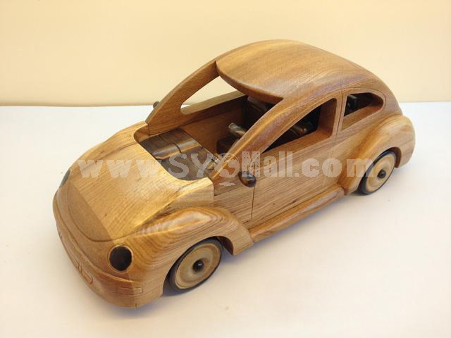Handmade Wooden Decorative Home Accessory Vintage Volkswagen Beetle Model 