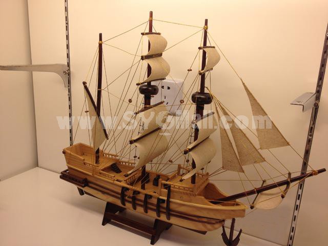 Handmade Wooden Decorative Home Accessory Spanish Battleship Model 