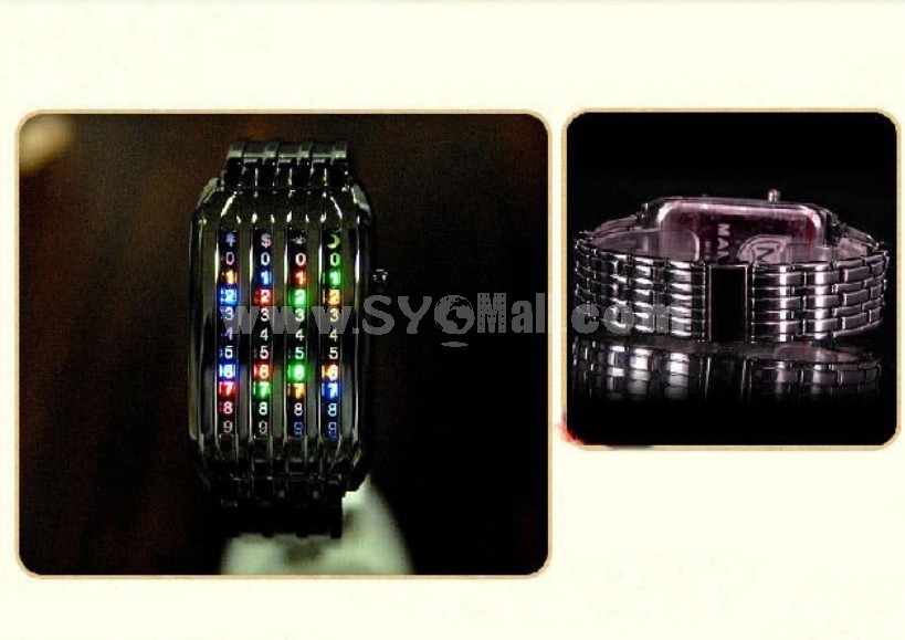 Tungsten Steel Men's LED Electronic Waterproof Wrist Watch