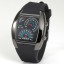 Fashion Silicone Rubber Band Blue Binary DOT Unisex LED Wrist Watch