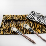 Wholesale - High Quality 12pcs Makeup Brushes in Gorgeous Zebra Bag Brush Set