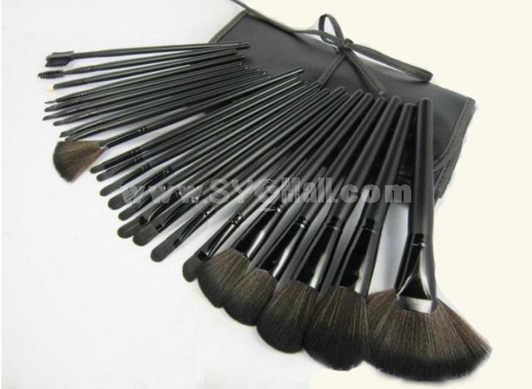 24pcs Professional Nylon Hair Comestic Brushes Makeup Set Soft Bag Free Shipping