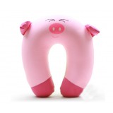 Wholesale - Comfort Foam Particles U Neck Travel Pillow Cute Cartoon Pattern - Pink Piggy