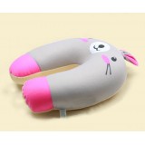 Wholesale - Comfort Foam Particles U Neck Travel Pillow Cute Cartoon Pattern - Rabbit
