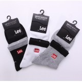 Wholesale - Embroidery Pattern Cotton Business Casual Men's Long Socks Wholesale 20Pairs/Lot One Color