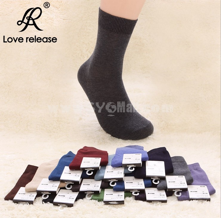 Free Shipping LR Classic Soild Color Cotton Business Casual Men's Long Socks Wholesale 30Pairs/Lot Five Color