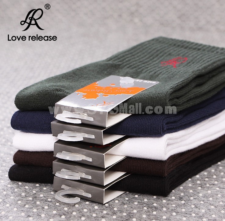Free Shipping LR Thicken Soild Color Cotton Business Casual Men's Long Socks Wholesale 20Pairs/Lot One Color