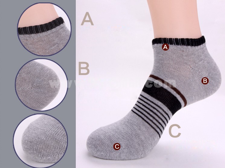 Free Shipping Summer Men's Invisible Girds Pattern Causal Ankle Socks Boat Socks 20 Pairs/Lot One Color