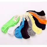 Wholesale - Summer Candy Color Welt Men's Invisible Soild Color Causal Cotton Ankle Socks Boat Socks 12 Pairs/Lot One Color