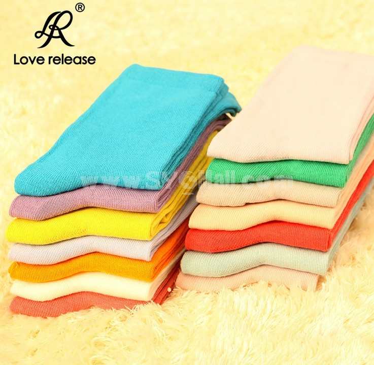 Free Shipping LR Women Candy Color Soild Color Cotton CasualLong Socks Wholesale 30 Pairs/Lot (One Color)
