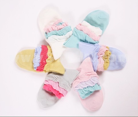 Free Shipping Hotsale Flora Welt Women LR Cute Cotton Socks 30Pairs/Lot Six Color
