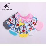 Wholesale - Cute Cat Pattern Women LR Cute Cotton Socks 20Pairs/Lot Five Color