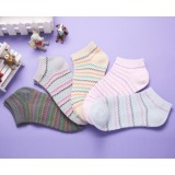 Wholesale - Women Stripe Pattern LR Cute Cotton Socks 20Pairs/Lot Five Color