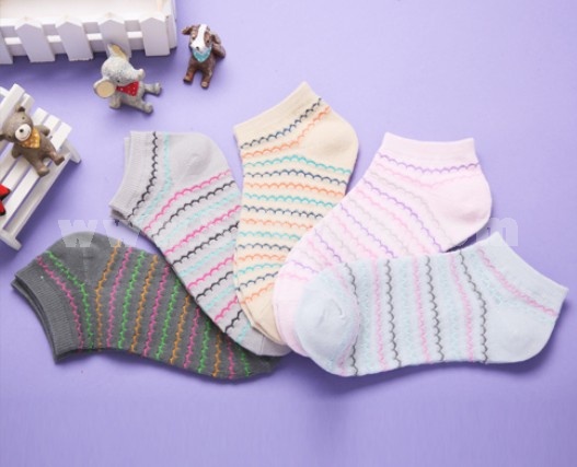 Free Shipping Women Stripe Pattern LR Cute Cotton Socks 20Pairs/Lot Five Color