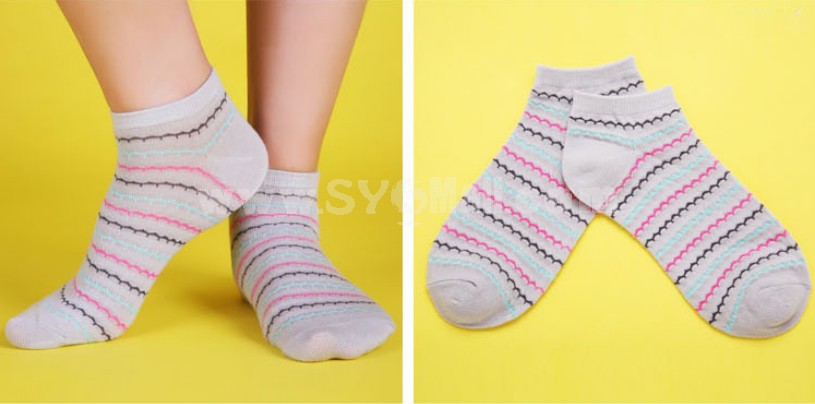 Free Shipping Women Stripe Pattern LR Cute Cotton Socks 20Pairs/Lot Five Color