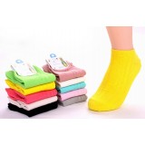 Wholesale - Retro Rabbit Solid Color Women Cute Cotton Socks 12Pairs/Lot