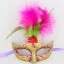 5pcs Halloween/Custume Party Mask Feather Mask with Gold Dust Half Face