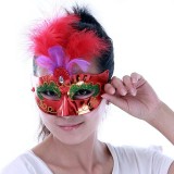 Wholesale - 2pcs Halloween/Custume Party Mask Electroplating Mask Feather Mask Half Face
