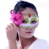 Wholesale - 5pcs Halloween/Custume Party Mask Flora Border Mask Decorated with Rose Flower Half Face