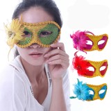 Wholesale - Halloween/Custume Party Mask Flower Mask Decorated with Fold Dust Half Face