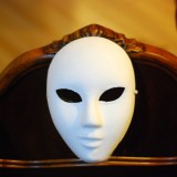 Wholesale - Halloween/Custume Party Mask Doodled White Mask Environmental Paper 60g