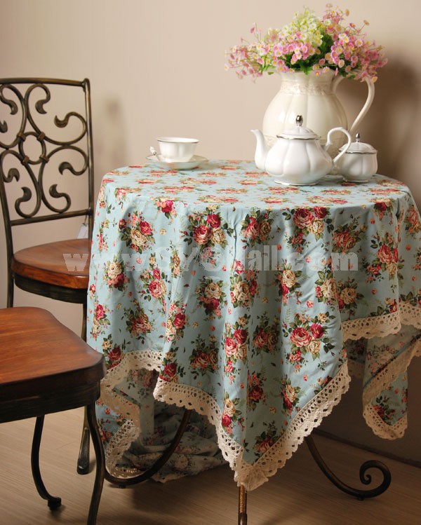Stylish Vintage Style Square Flax Tablecloth