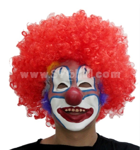 Halloween/Christmas Masquerade Mask Custume Mask -- Clown Mask with Afro-look Wig