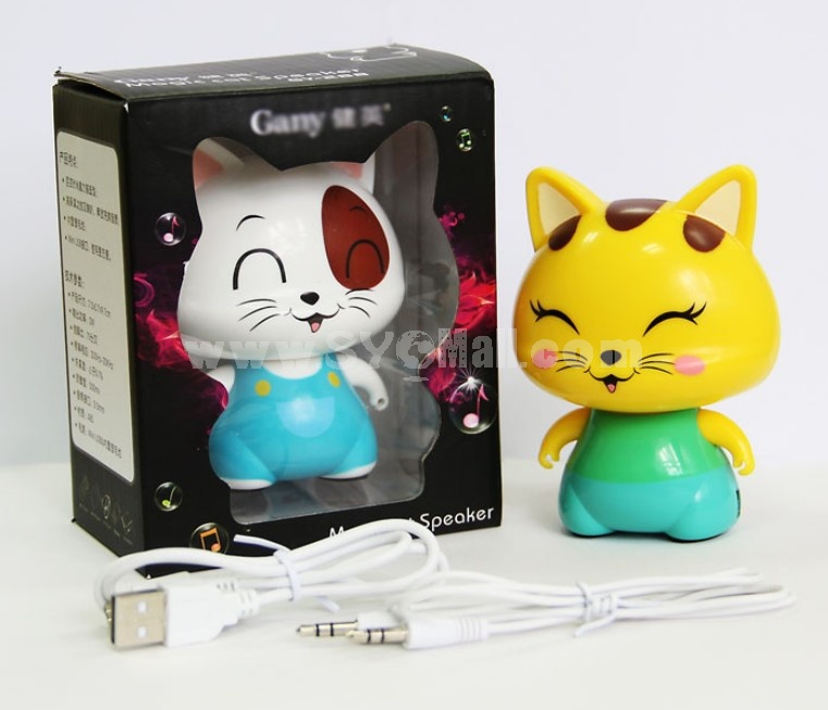 Cute Portable Cartoon Cat USB Mini Cellphone/Mobie Speaker