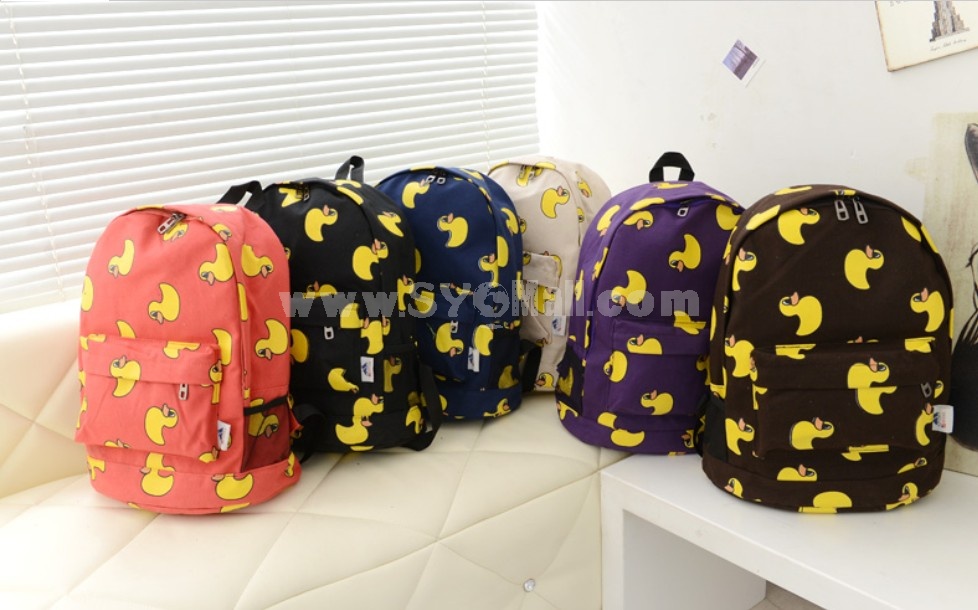 Cartoon Yellow Duck Nylon Backpack