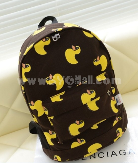 Cartoon Yellow Duck Nylon Backpack