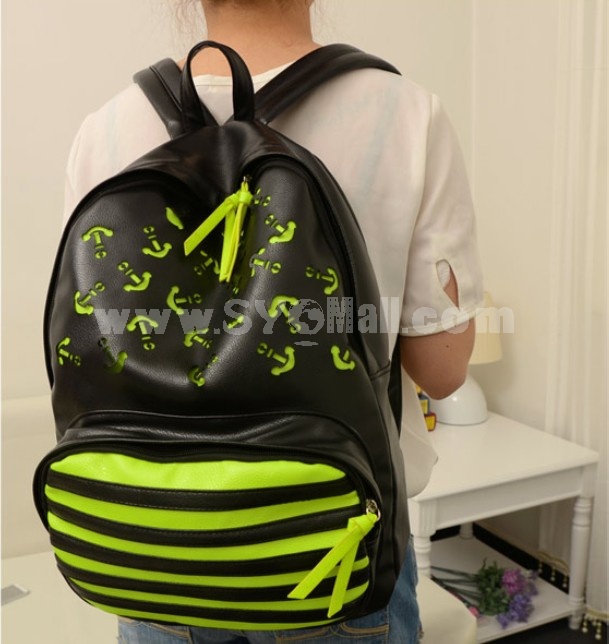 Navy Stripe Style Fluorescence Color Backpack