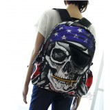 Wholesale - Punk Style Fluorescence Color Skull Drawing Backpack