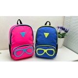 Wholesale - Korean Cute Cartoon Glasses Nylon Backpack Schoolbag