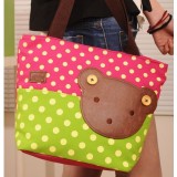 Wholesale - Stylish Charming Cute Bear B8Canvas Contrast Color Casual Bag DL543